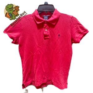 Kids Girls Ralph Lauren Pink Short Sleeve Polo Shirt Embroidered Pony Size 7